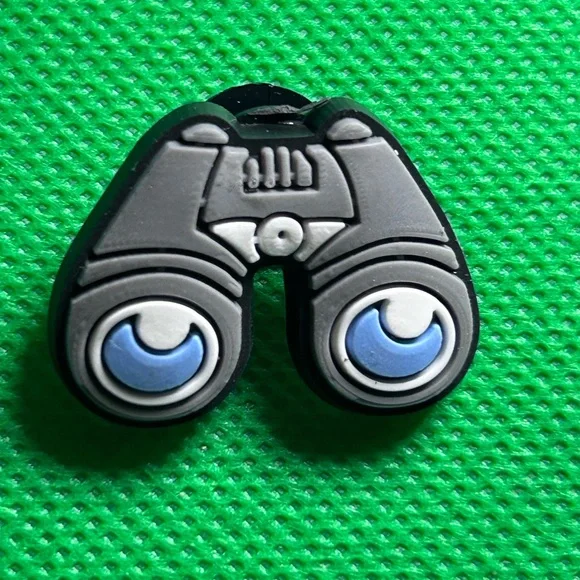 🌼 (5/$10 or 10/$15) NEW “I LOVE Camping” Croc Charm Collection binoculars - Picture 1 of 1